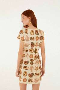 Farm Rio - Marine Shells Short Sleeve Mini Dress