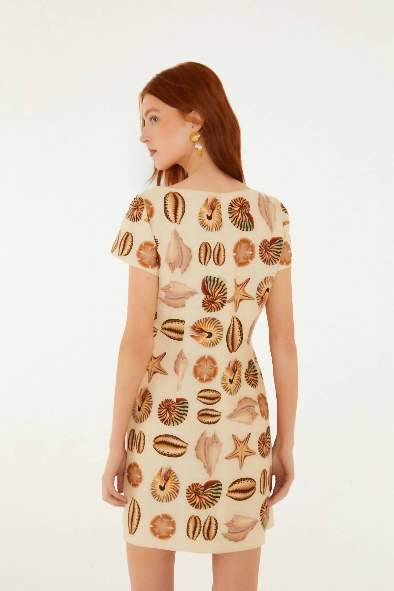 Farm Rio - Marine Shells Short Sleeve Mini Dress