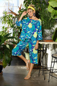Kikisol - Searenity Leaf French Terry Maysa Top With Pocket