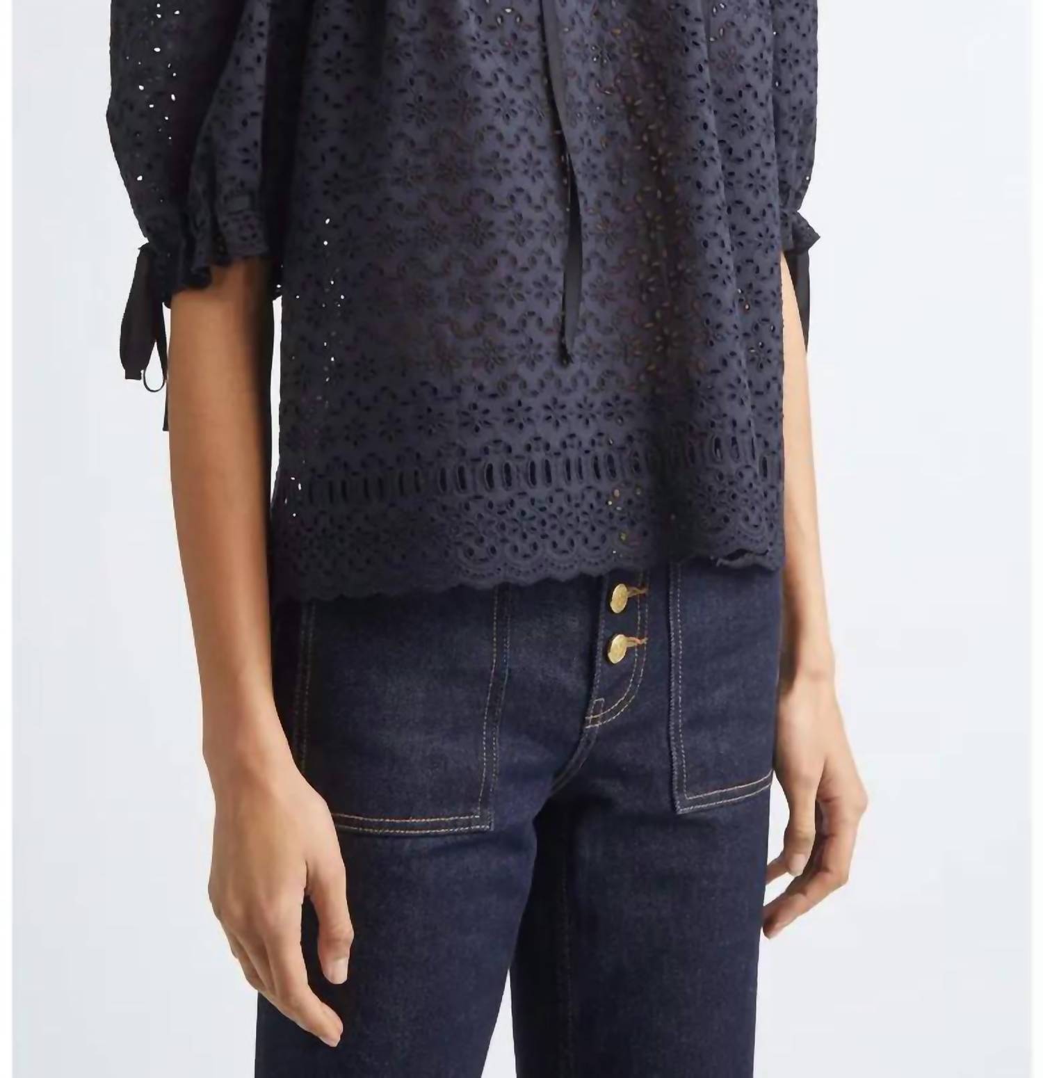 Ulla Johnson - Alouette Eyelet Puff Shoulder Top