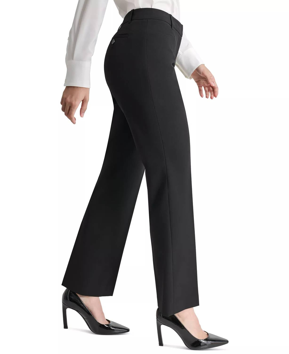 Dkny - Petite Modern-fit Mid-rise Wide-leg Pants