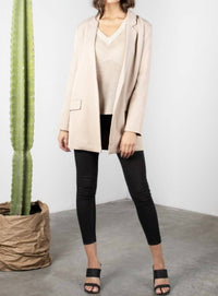 Mod Ref - Long Tan Ribbed Blazer