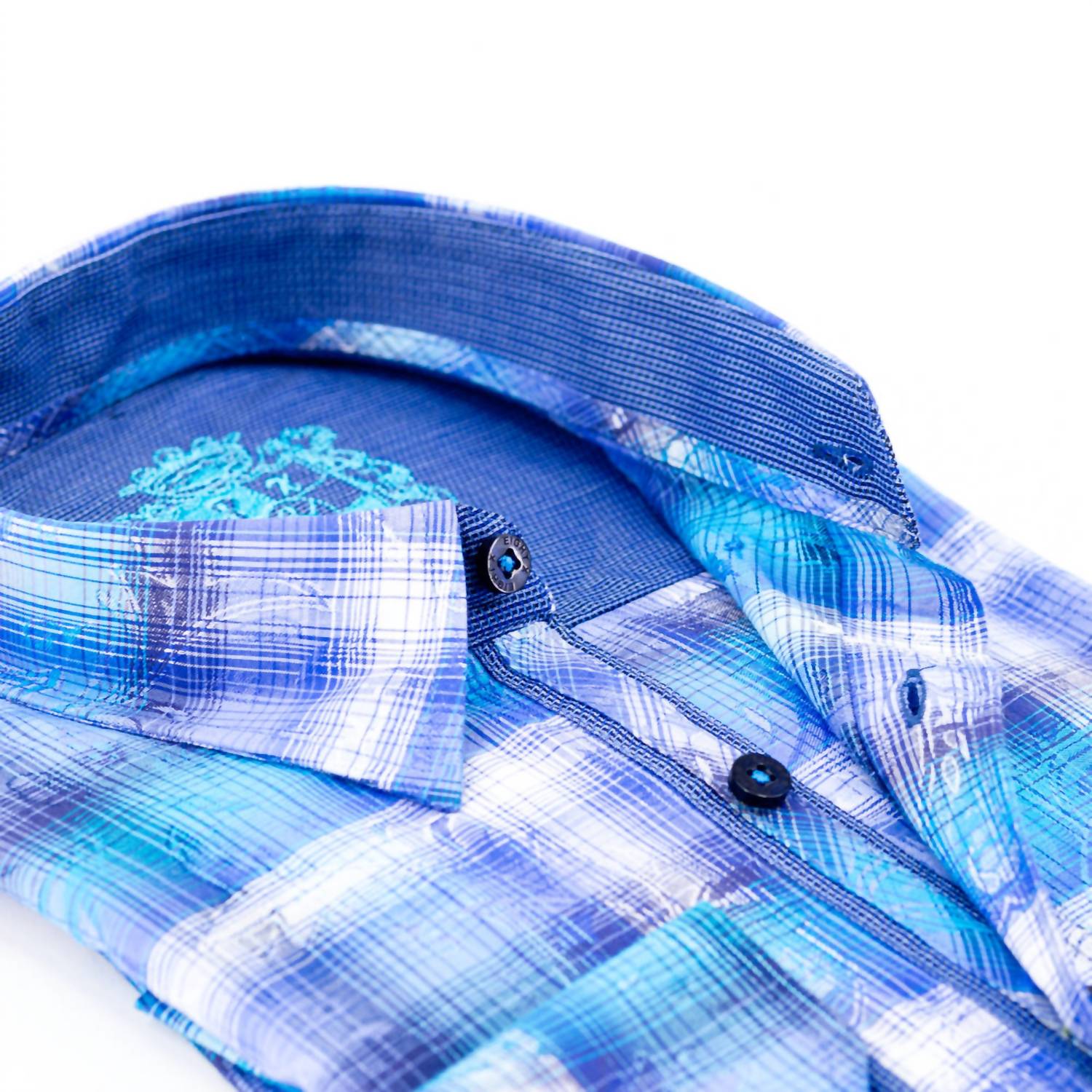 Eight X - Paisley Over Checkered Jacquard Shirts