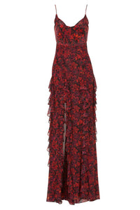 cinq a sept Stargazer Lilies Glenda Gown in calla lily multi - women's dress - alternate view