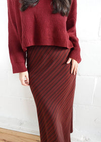 NIA Ravello Skirt in oxblood - women's skirt - detail view