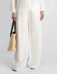 French Connection - Cooper Linen Wide Leg Drawstring Pant