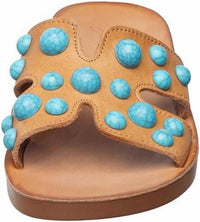 Antelope - Women's Leather H-strap Slide Sandals With Studs