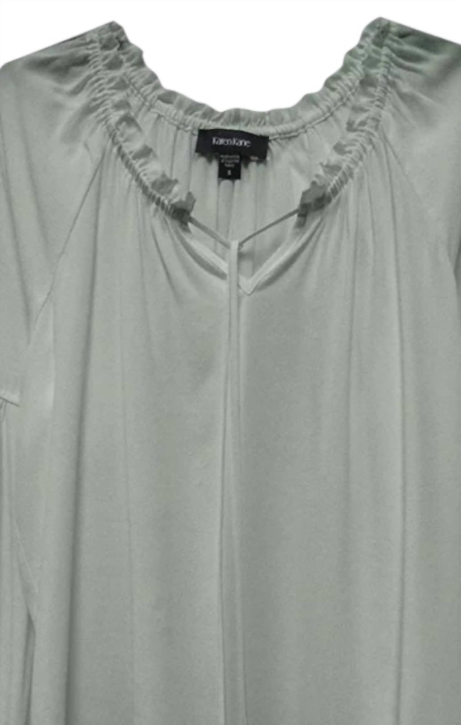 Karen Kane - Women's Reese Long Sleeve Ruffle Blouse With Tie Front