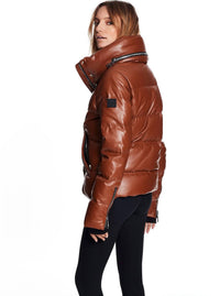 Sam. - Vegan Leather Puffer Jacket