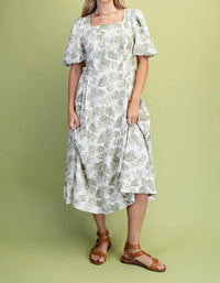 Gigio - Palm Print Midi Dress