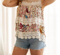 Young Threads - Boho Lace Tiered Tank