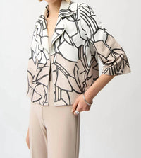 Joseph Ribkoff - Abstract Faux Suede Swing Jacket
