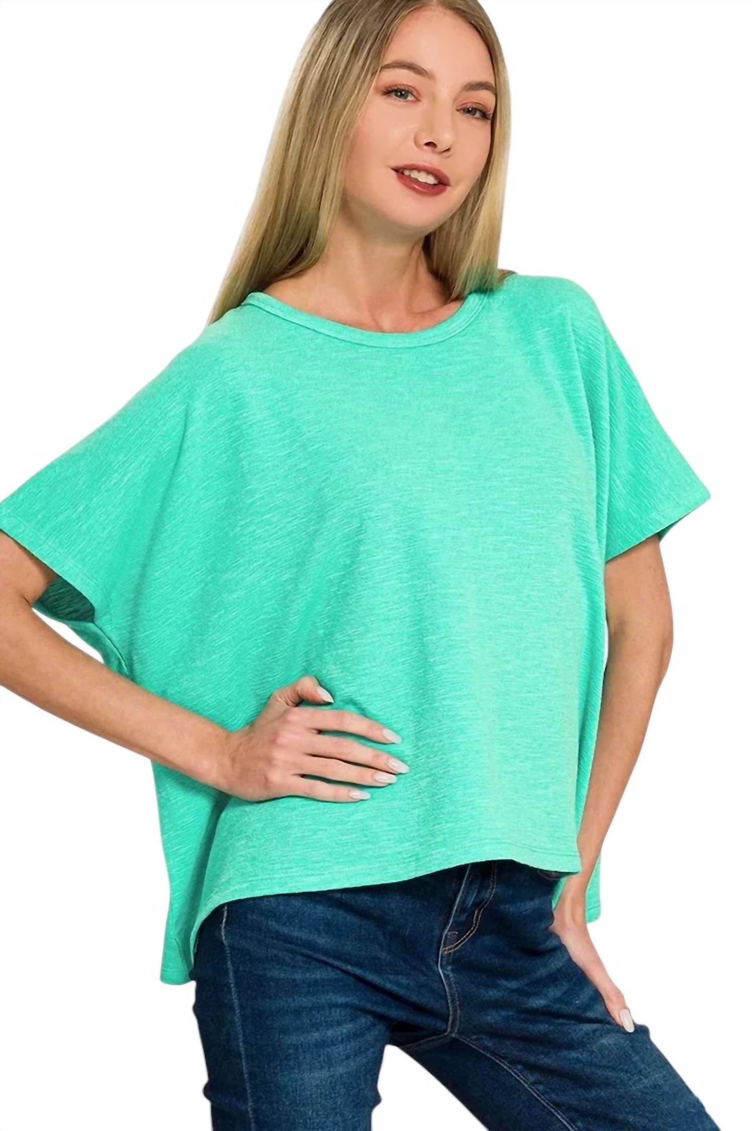 Zenana - Oversized Slub Tee