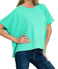Zenana - Oversized Slub Tee