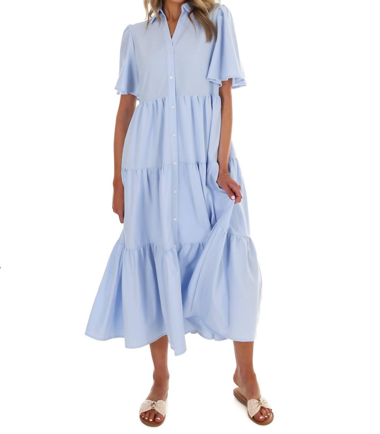 In February - Follow Your Arrow Button Down Midi Dress