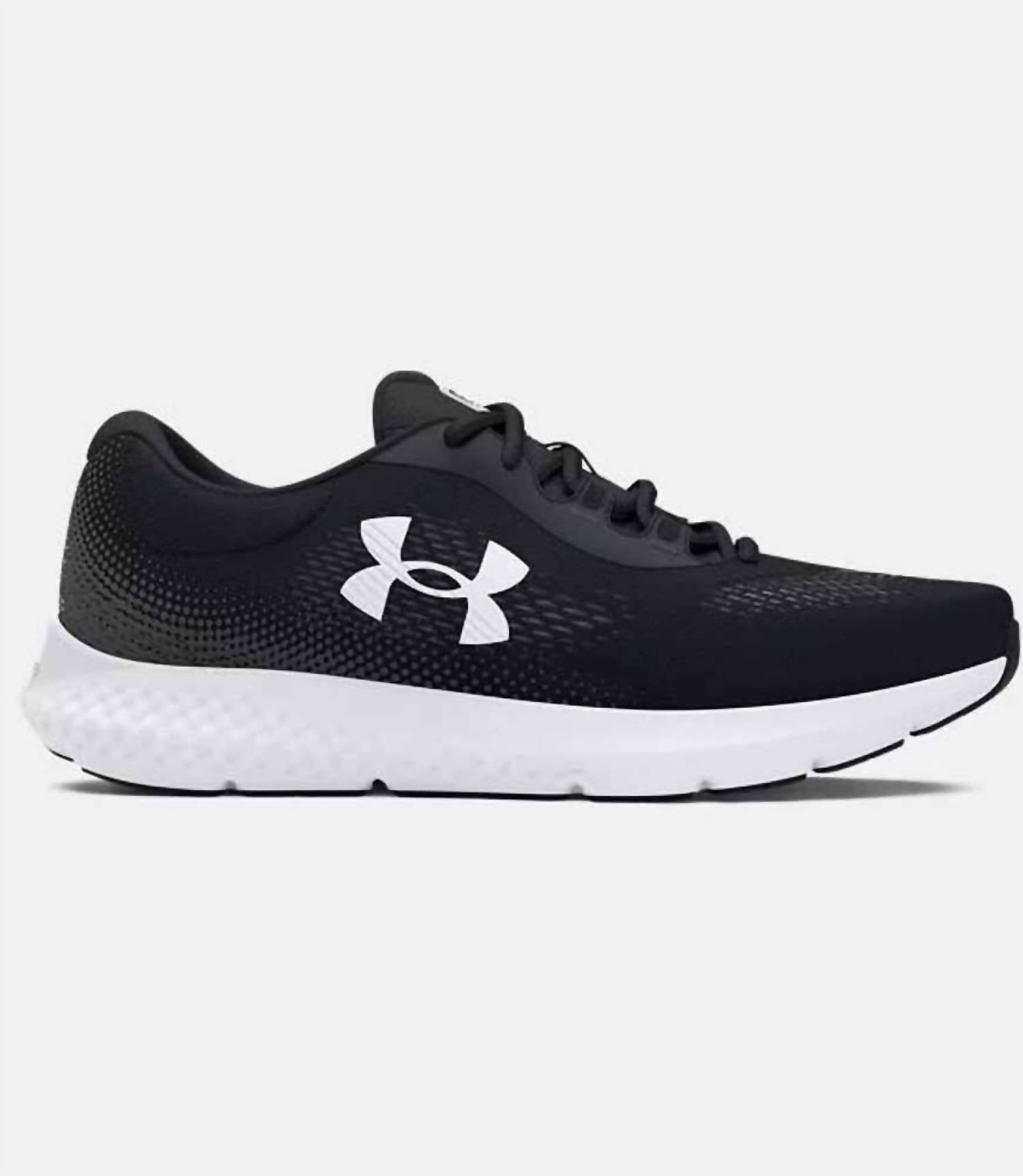 UNDER ARMOUR Men's Charged Rogue 4 Shoes in black white - men's shoe - detail view