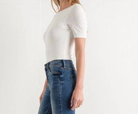 Wasabi + Mint - Leah Scrunched Low Back Short Sleeve Bodysuit