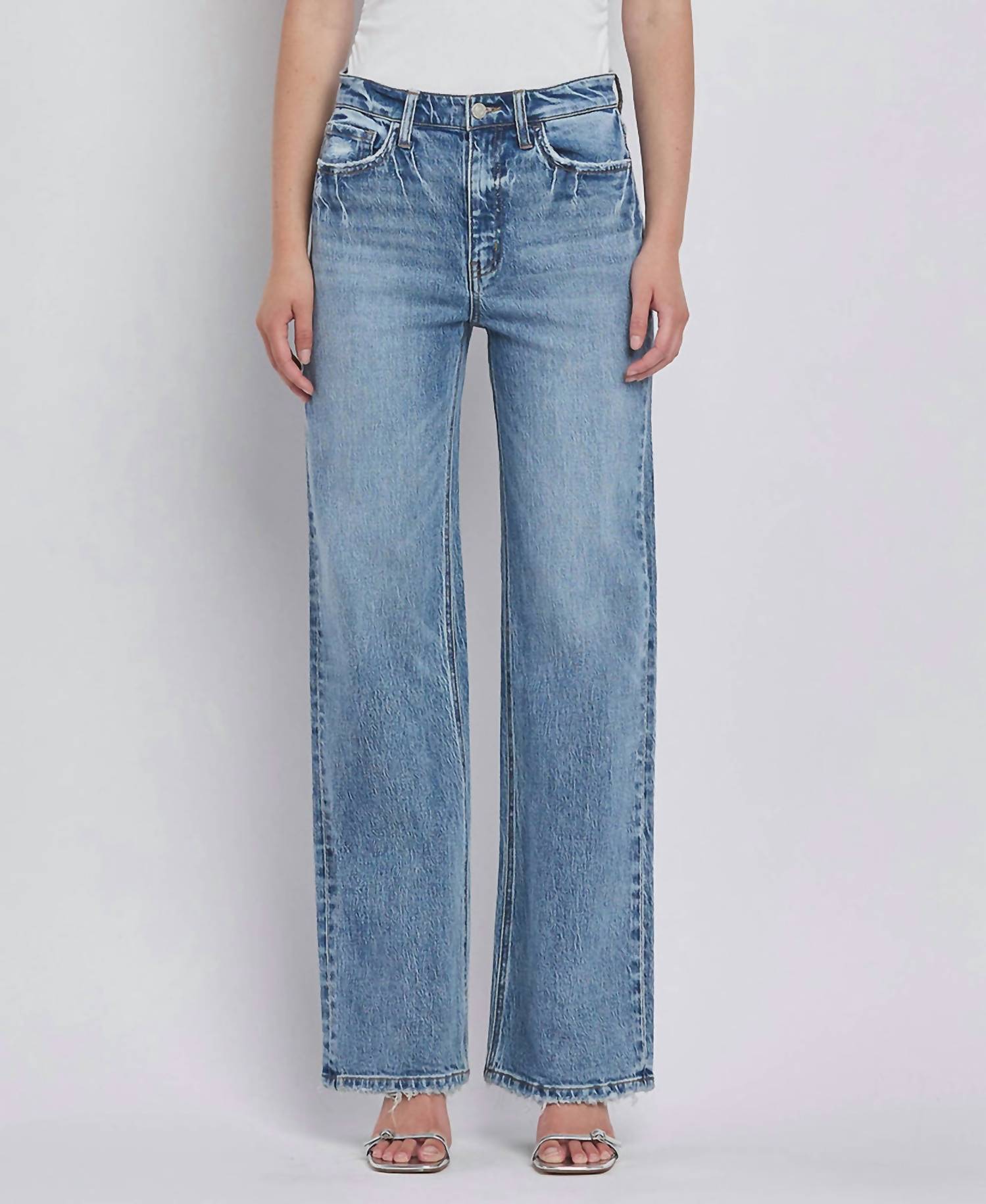 Vervet By Flying Monkey - Clare Super High Rise Wide Leg Jeans - Plus