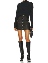 L'Agence - Truman Vegan Leather Mini Skirt