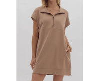 Style Usa - Solid short sleeve sweater dress