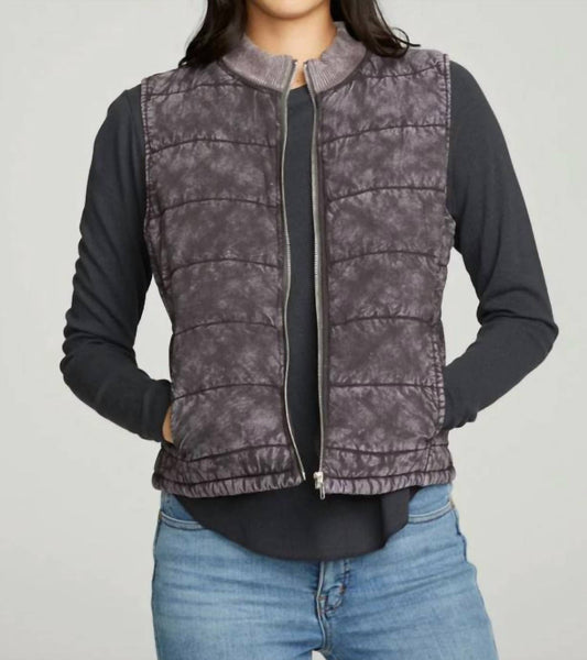 Quilted Mock Neck Puffer Vest