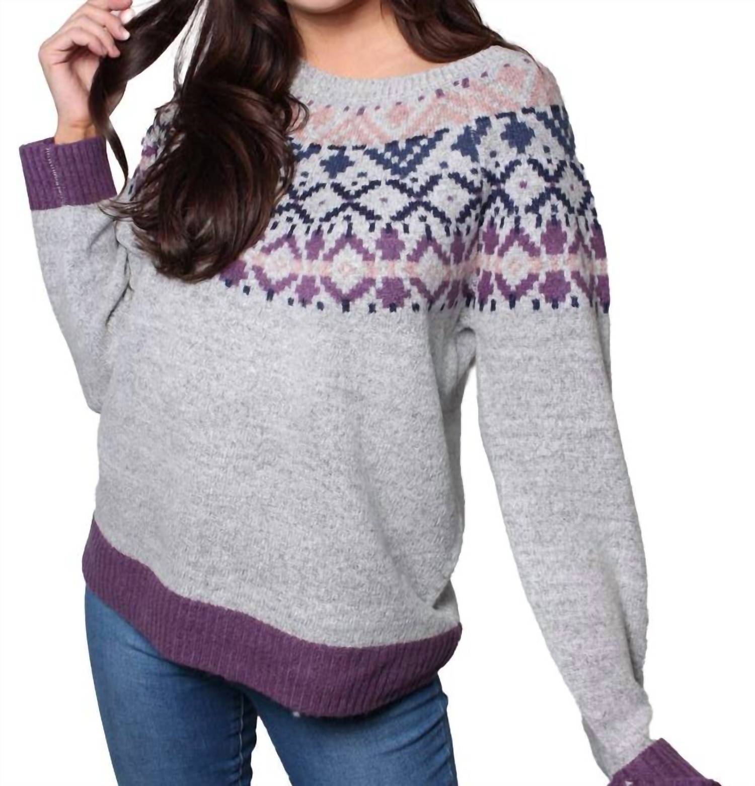 Keren Hart - Jacquard Knit Pullover Sweater