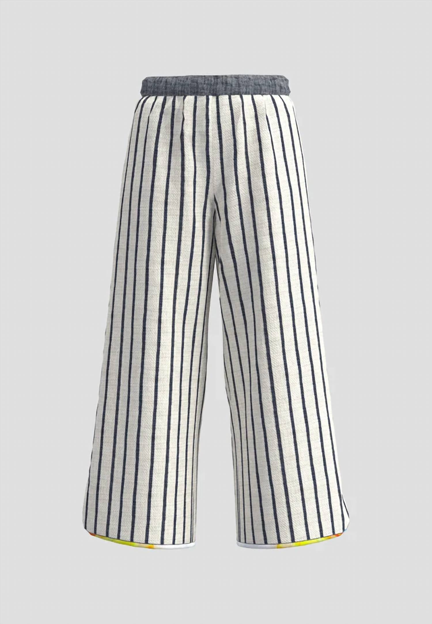 Luukaa - Tirrena cropped Stiped Cotton Pant