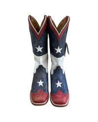 ROPER Women's Square Toe Boots in stars stripes - women's shoe - detail view