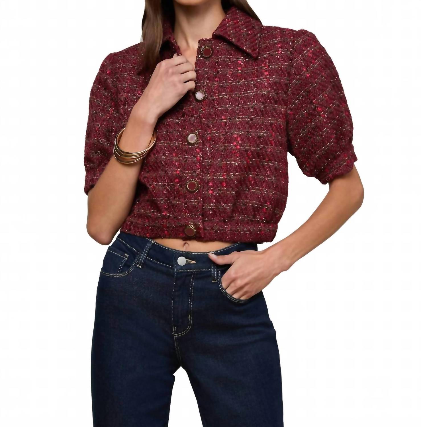 L'Agence - Cove Crop Short Sleeve Jacket