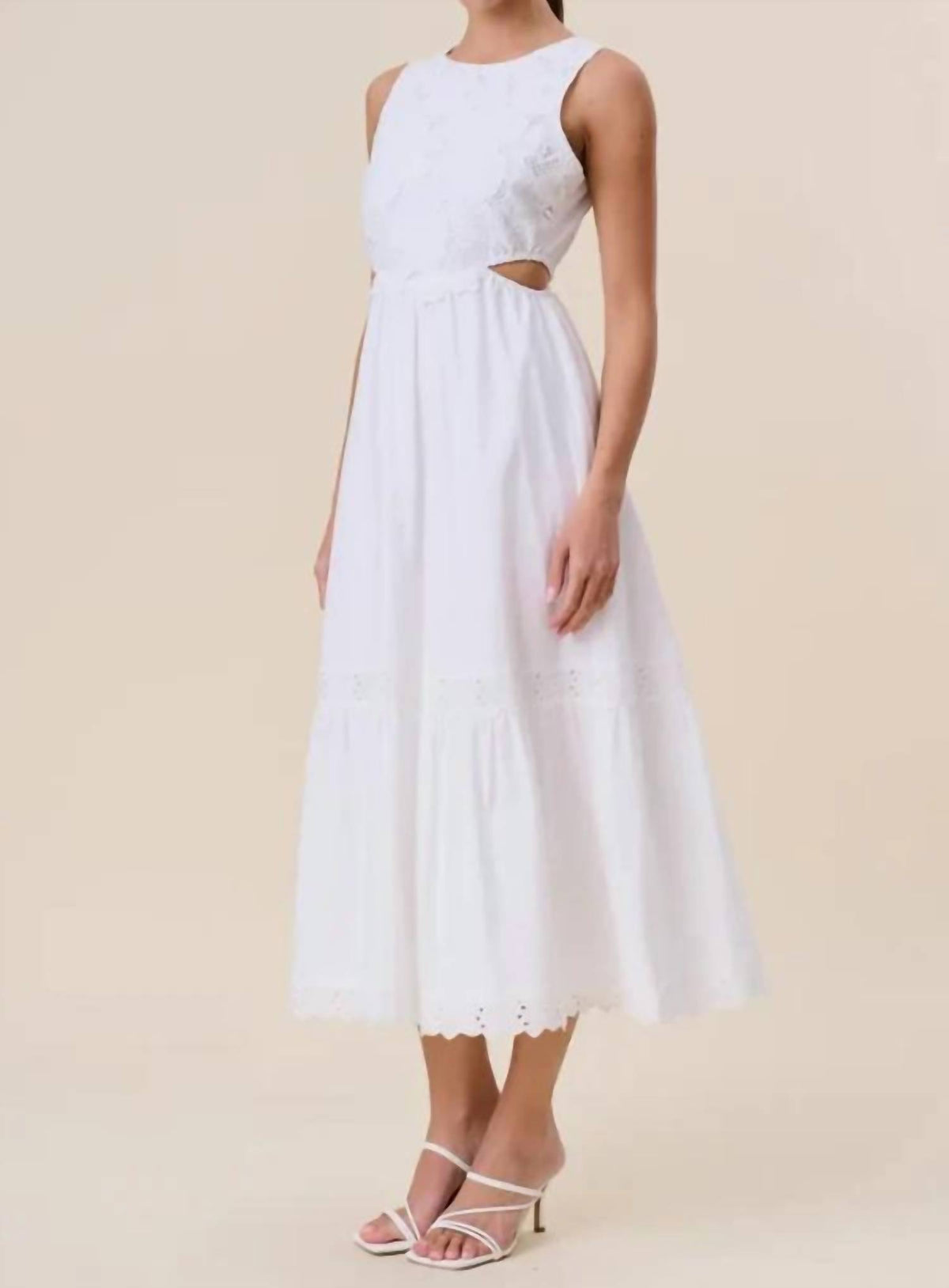 Mint Exclusives - Gardenia Cut Out Embroidered Maxi Dress