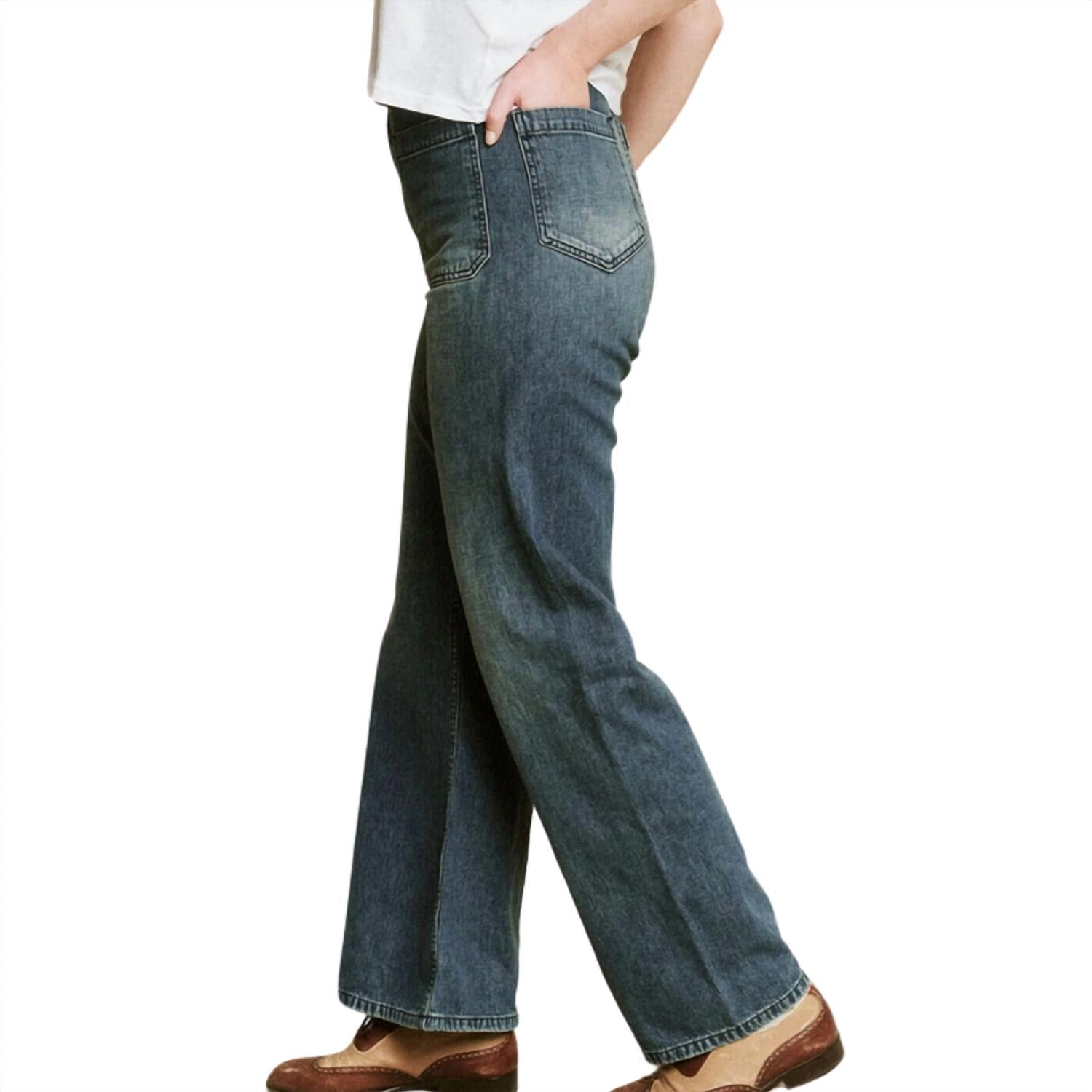 THE GREAT. Women's The Dock Jean in marina wash - women's jeans - alternate view