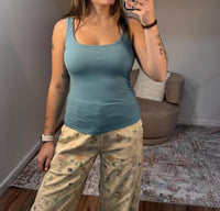 Mono B - Kendall Square Neck Ribbed Tank Top