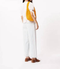 FRNCH Women's Anays Woven Blouse Top in cream - women's blouse - detail view