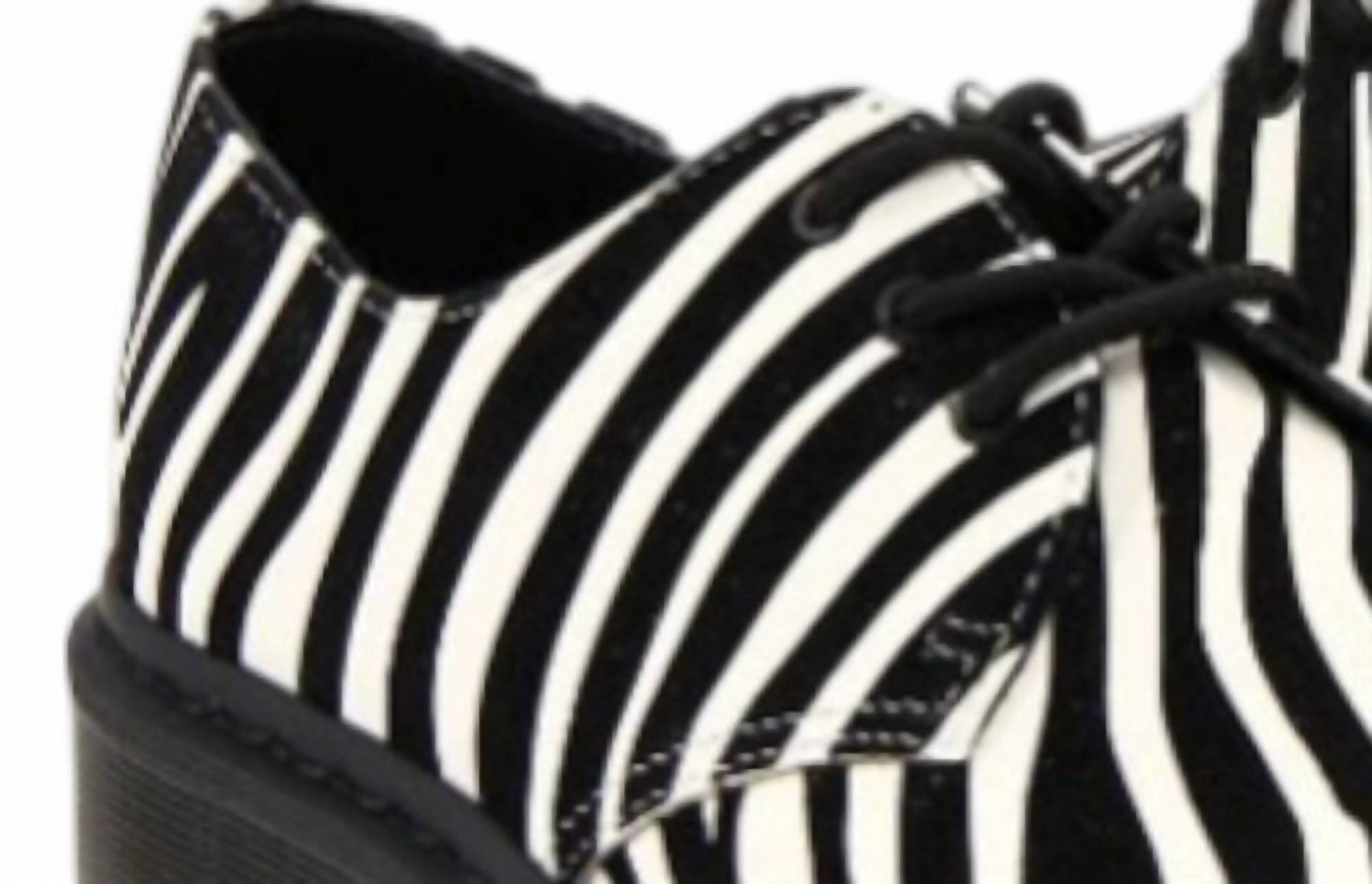 Dr. Martens Women's Zebra Leather Shoes in winter white black - women's heels - alternate view