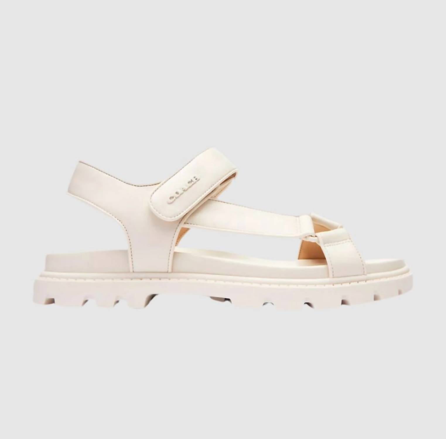 Coach Women's Sport Strappy Sandals in chalk white leather - women's sandal - detail view
