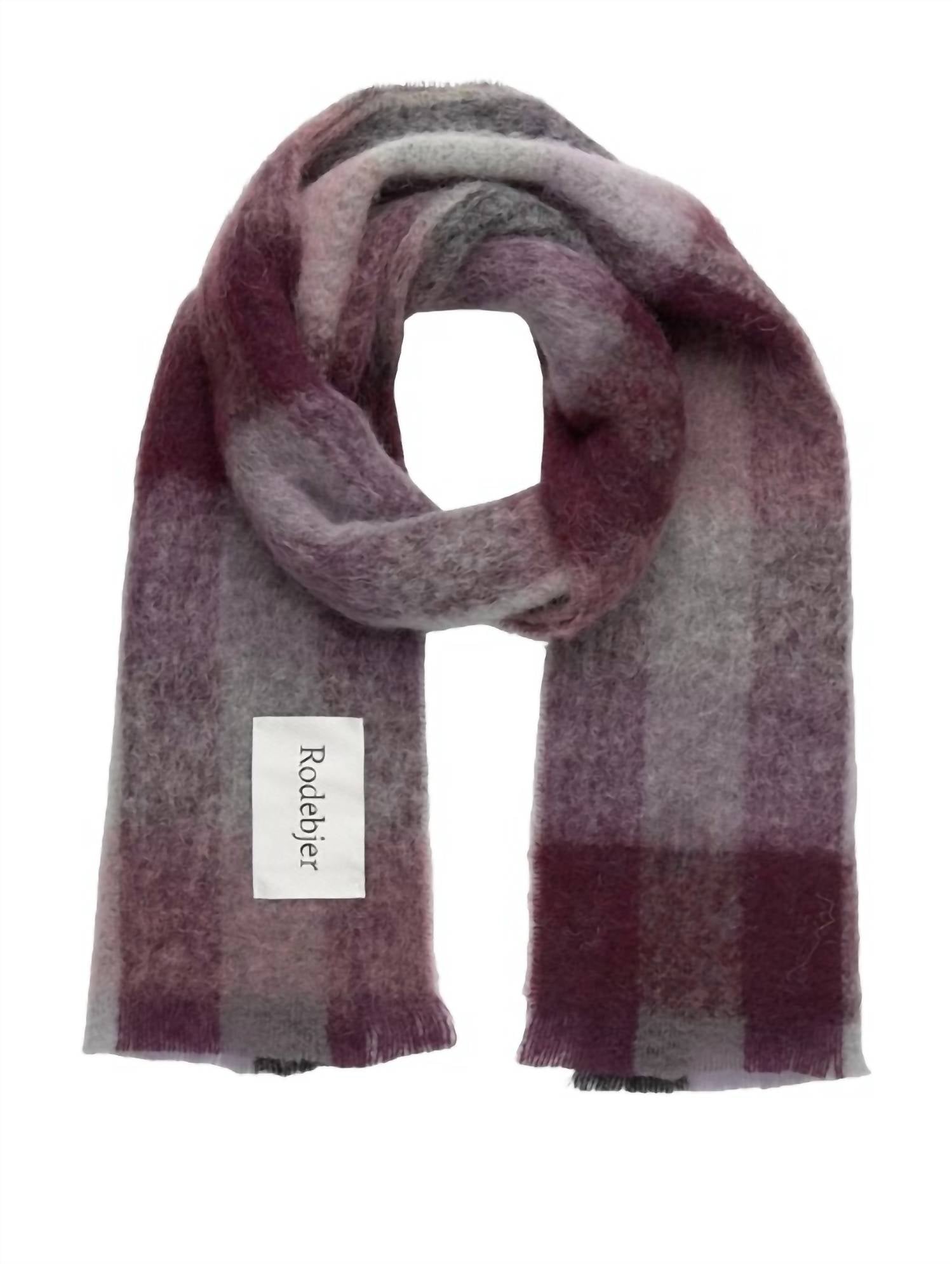 Rodebjer Women's Misty Scarf in wine - women's scarf - detail view