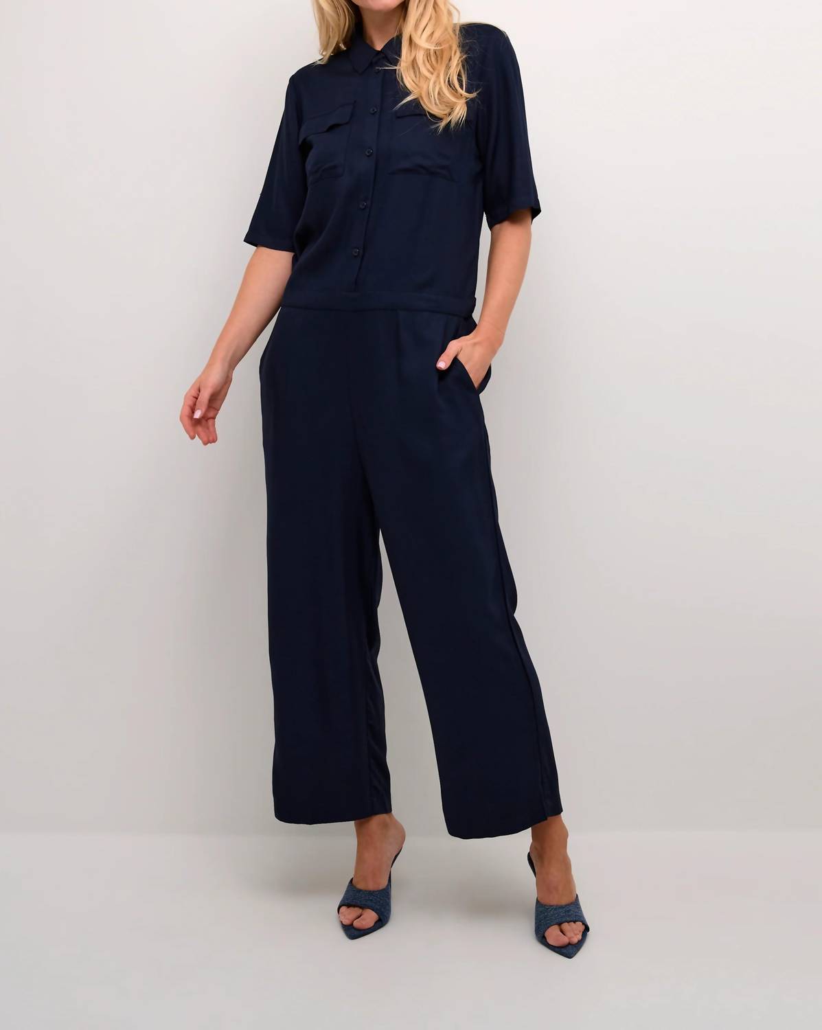 Kaffe - Ruthie Cropped Leg Button Jumpsuit