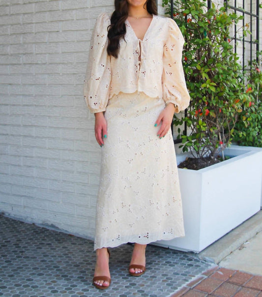 Able - Floral Eyelet Skirt