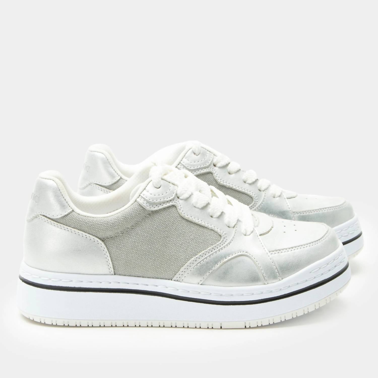Alegria Women's Alyster Sneakers in shimmer silver - women's sneaker - detail view