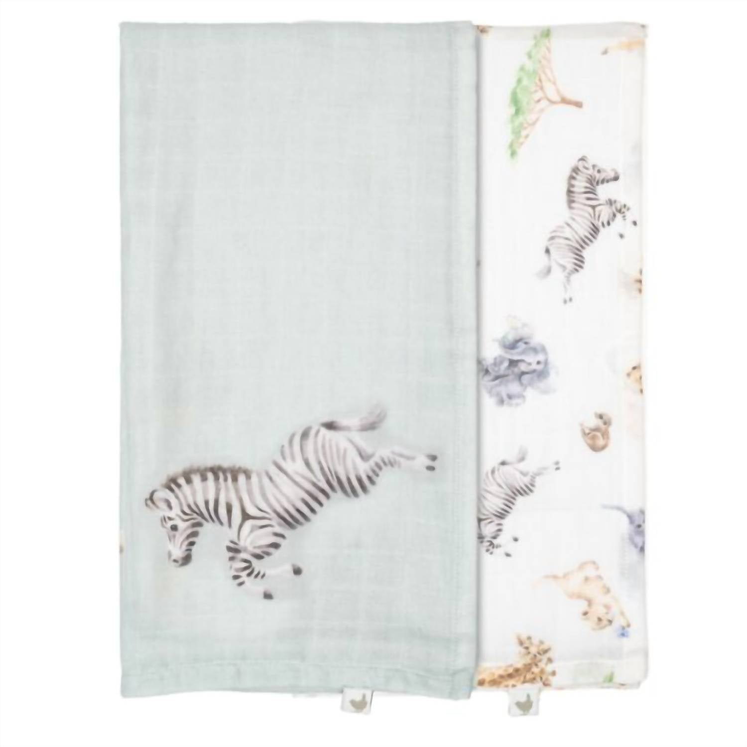 Wrendale Designs Inc. Little Savannah African Animal Muslin Gift Set in white mint - item