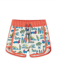 Andy & Evan - Boy's Surf Print Rashguard And Swim Trunks Set
