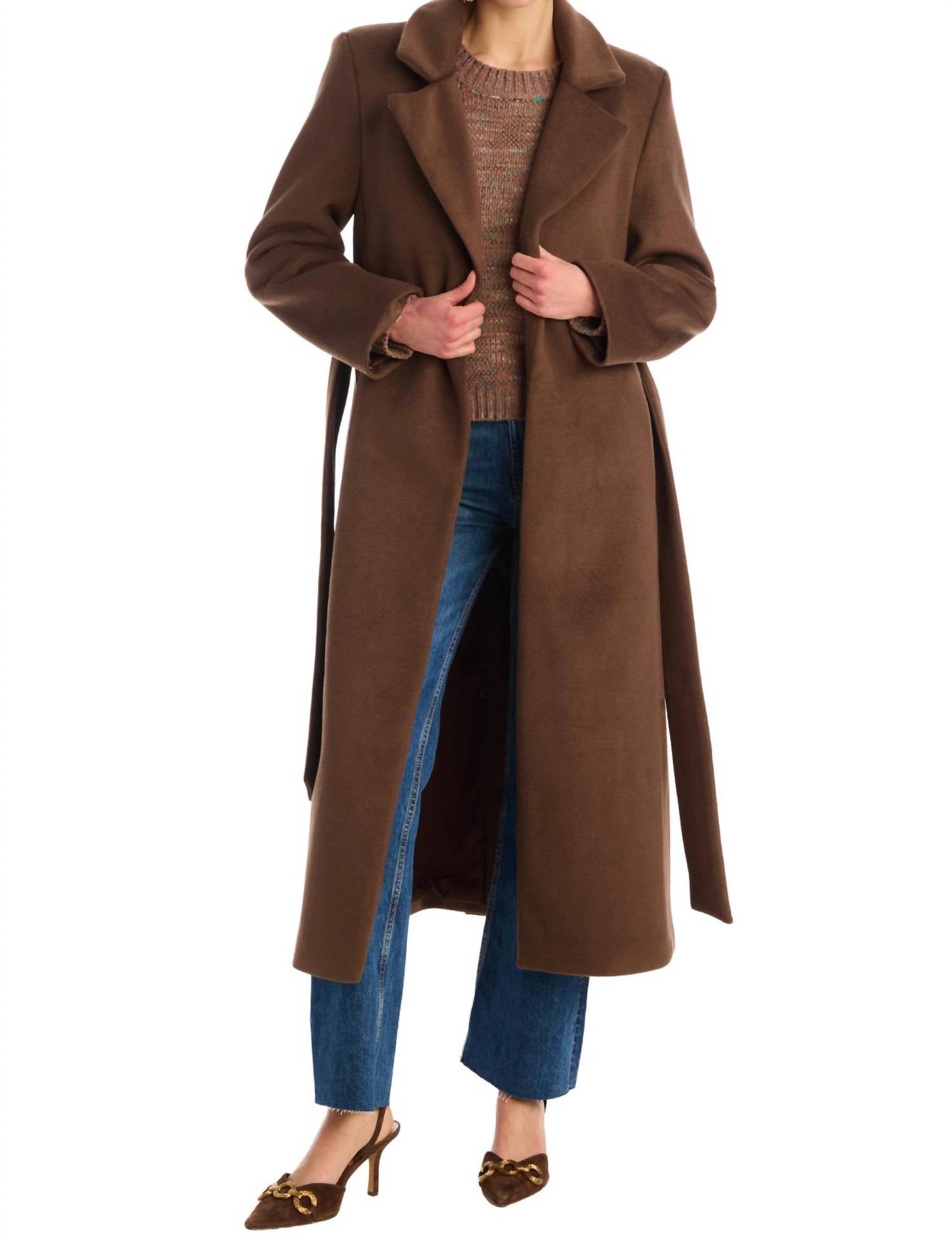ALLISON NEW YORK Valencia Coat in mocha - women's jacket - detail view