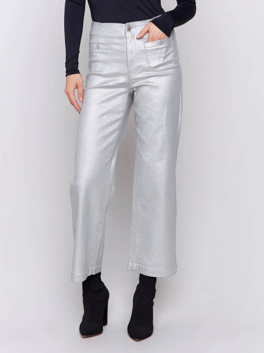 Charlie B - Shiny Wax Flare Leg Pant