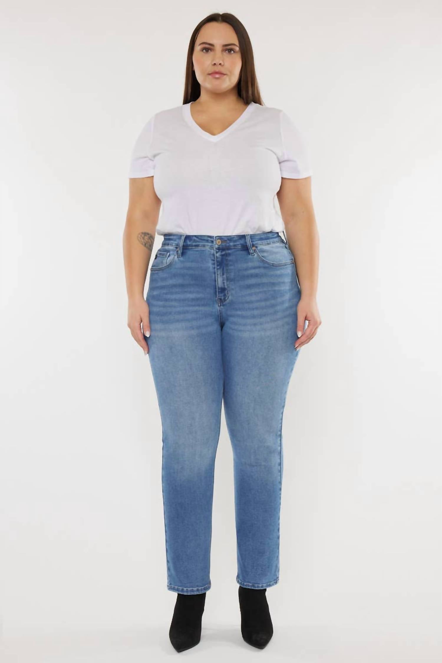 Kancan - High Rise Slim Straight Jeans - Plus
