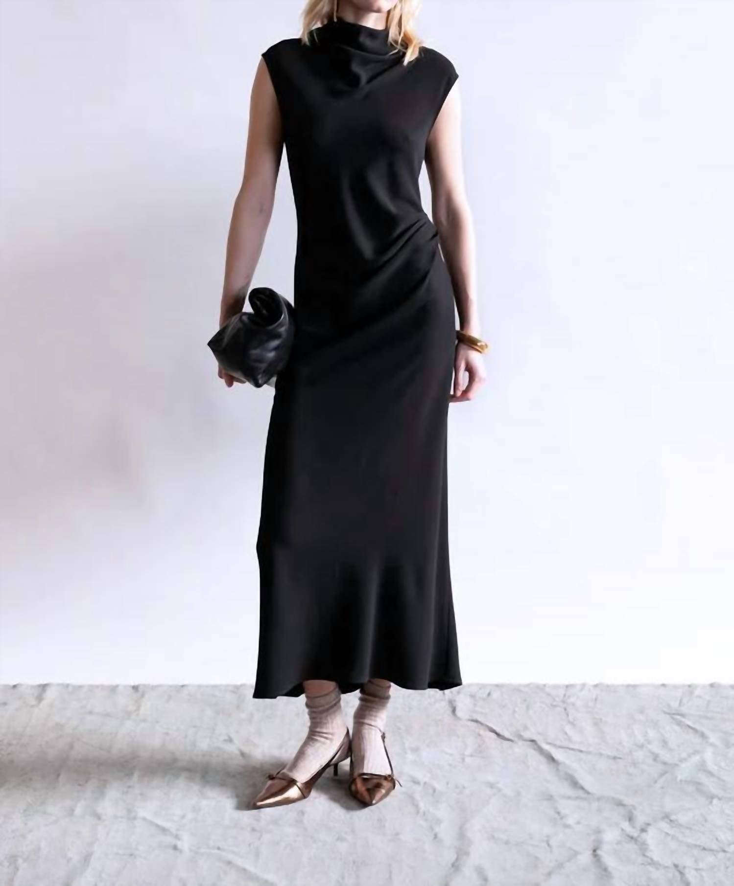 Psophia - Naia Clean Cut Draped Dress