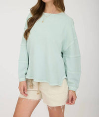 Blu Pepper - Seam Detail Long Sleeve Knit Top