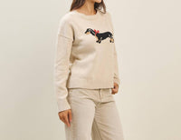 ABLE Bow Dog Sweater in beige - women's sweater - alternate view