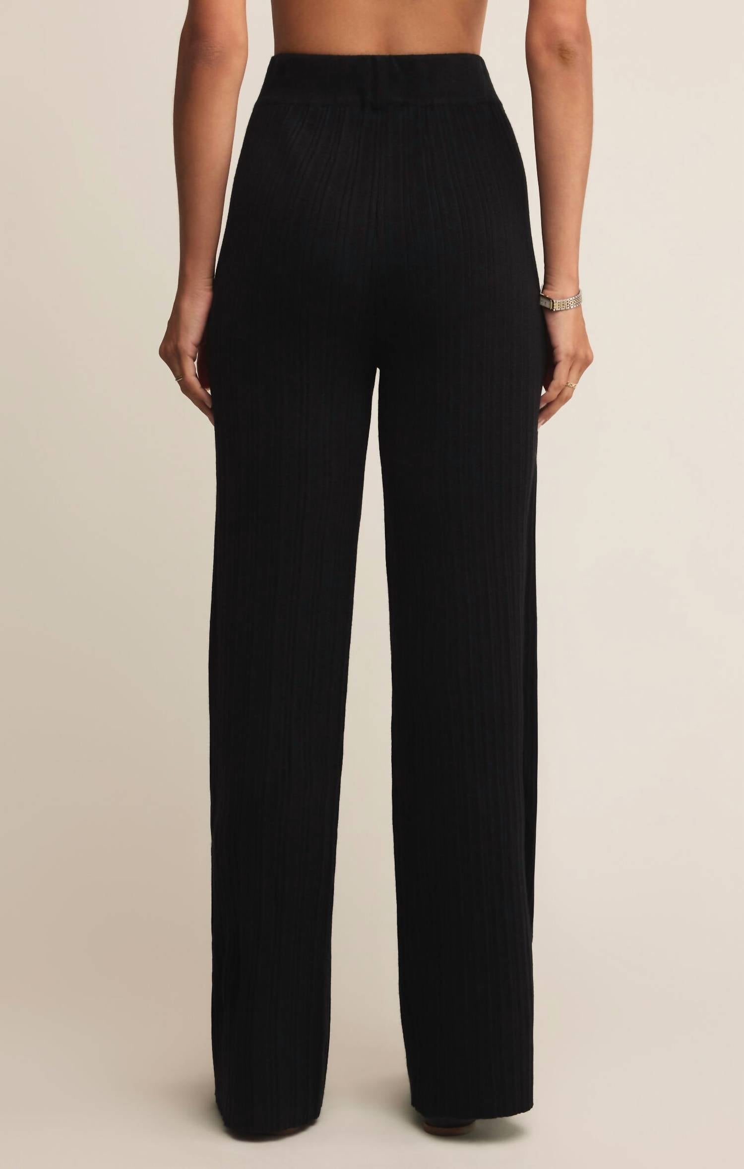 Z Supply Du Monde Sweater Pants in black - women's pants - alternate view