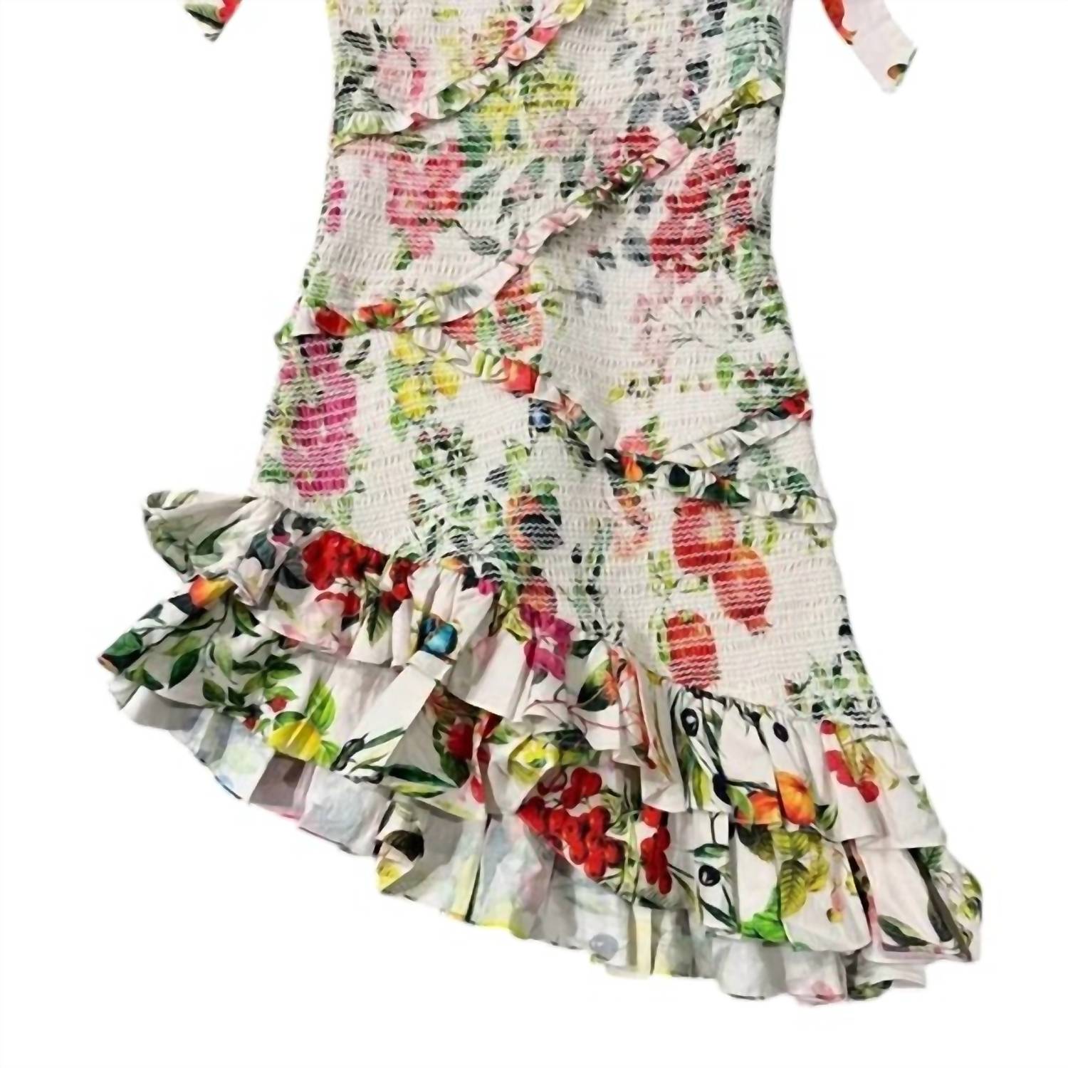 Rococo Sand - Women's Smocked Floral Ruffle Mini Dress