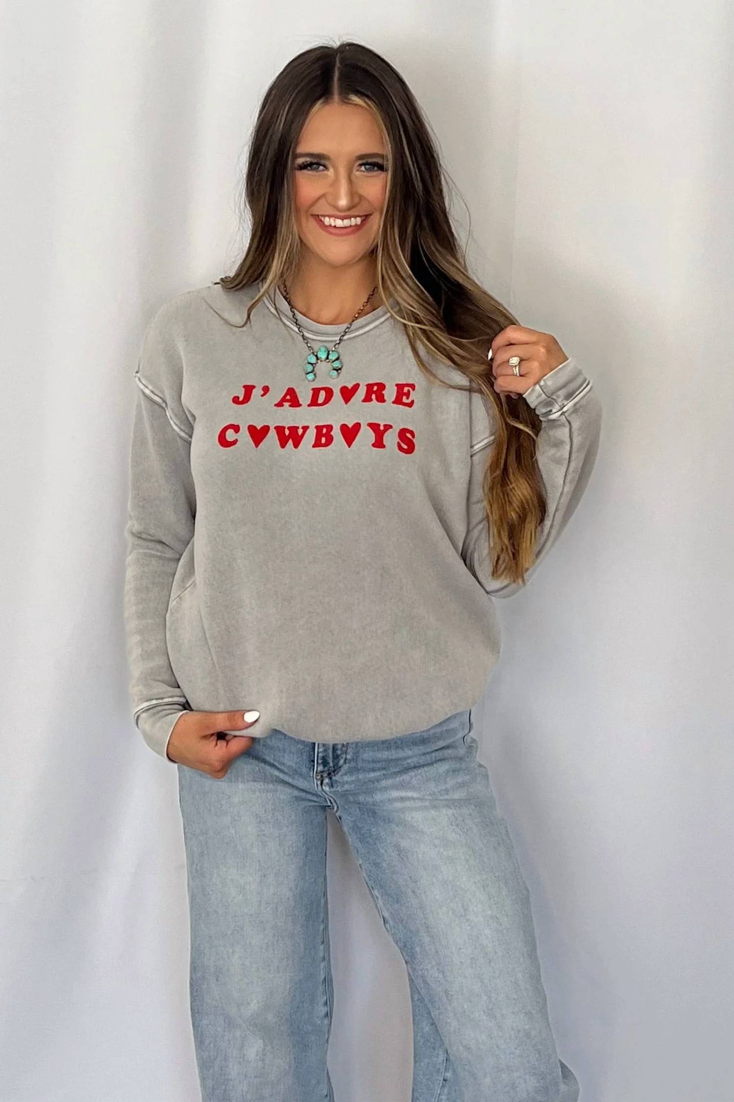 Hrt & Luv - J Adore Cowboys Western Graphic Sweatshirt